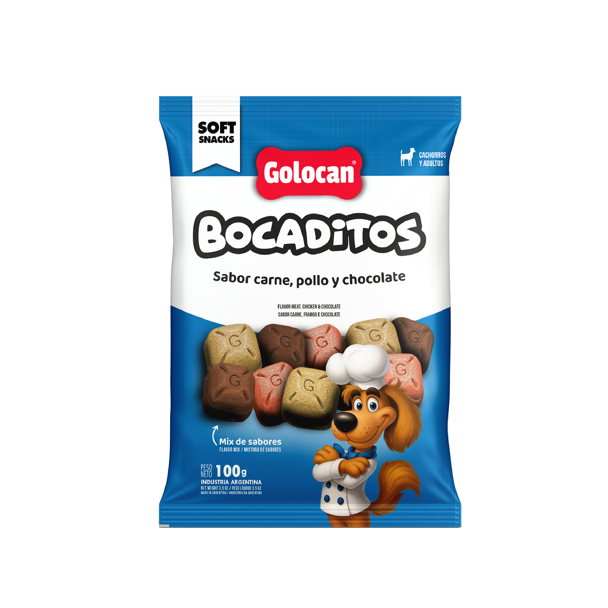 Bocadito Carne Pollo y Chocolate x 100g.